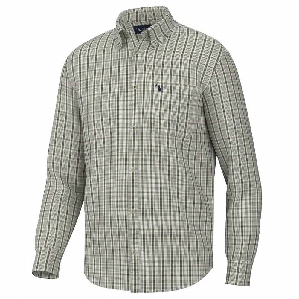 NEW LOCAL BOY OUTFITTERS men's stamps dress shirt in light beige olive green
